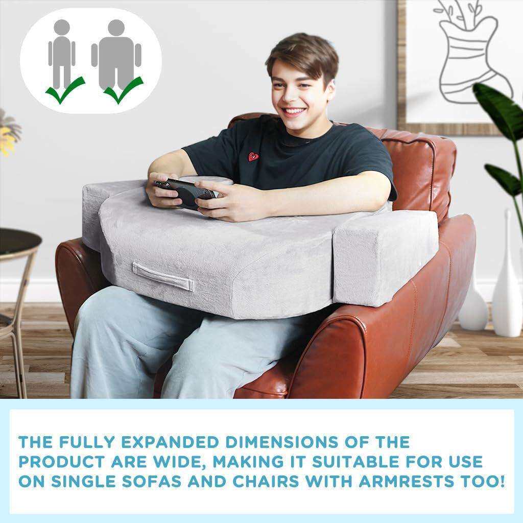 带把手方便拎取床上海绵桌子垫带口袋正反两用成人软阅读枕