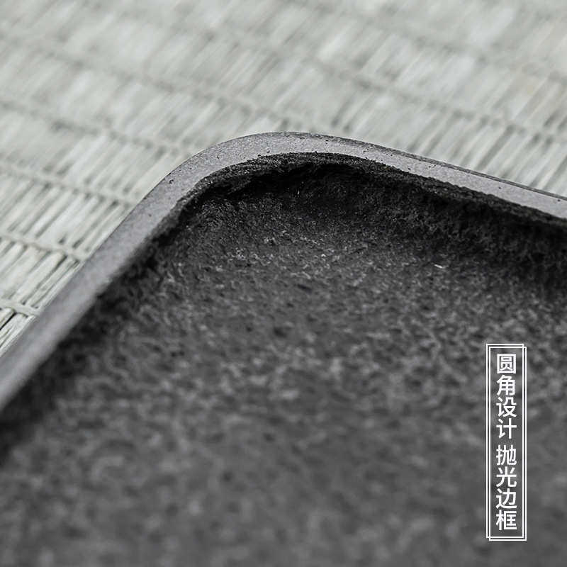 天然整块乌金石头茶盘大号家用干泡简约泡茶台石制板茶桌茶托批发