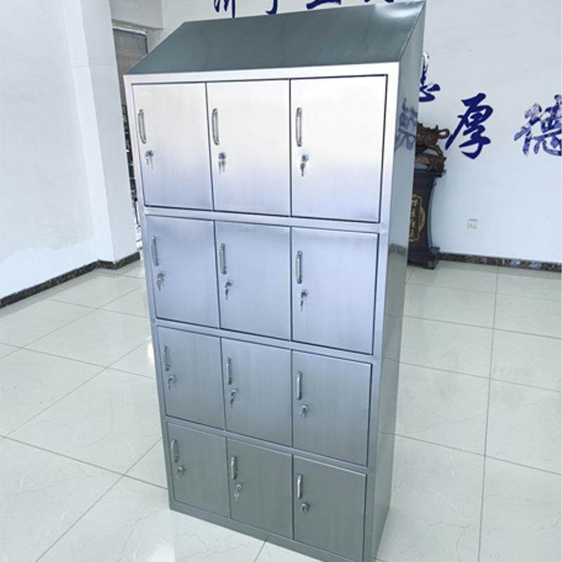 304不锈钢存六门十二门兰剑-12衣柜斜顶更衣衣层柜双板双包无菌柜