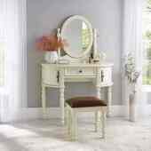 简约美式 化妆桌妆镜书桌 全实木梳妆台卧室现代小户型化妆台翻盖式
