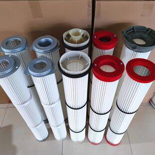 水泥罐除尘器 红色注胶滤芯 仓顶除尘滤芯 水泥搅拌站除尘器滤筒