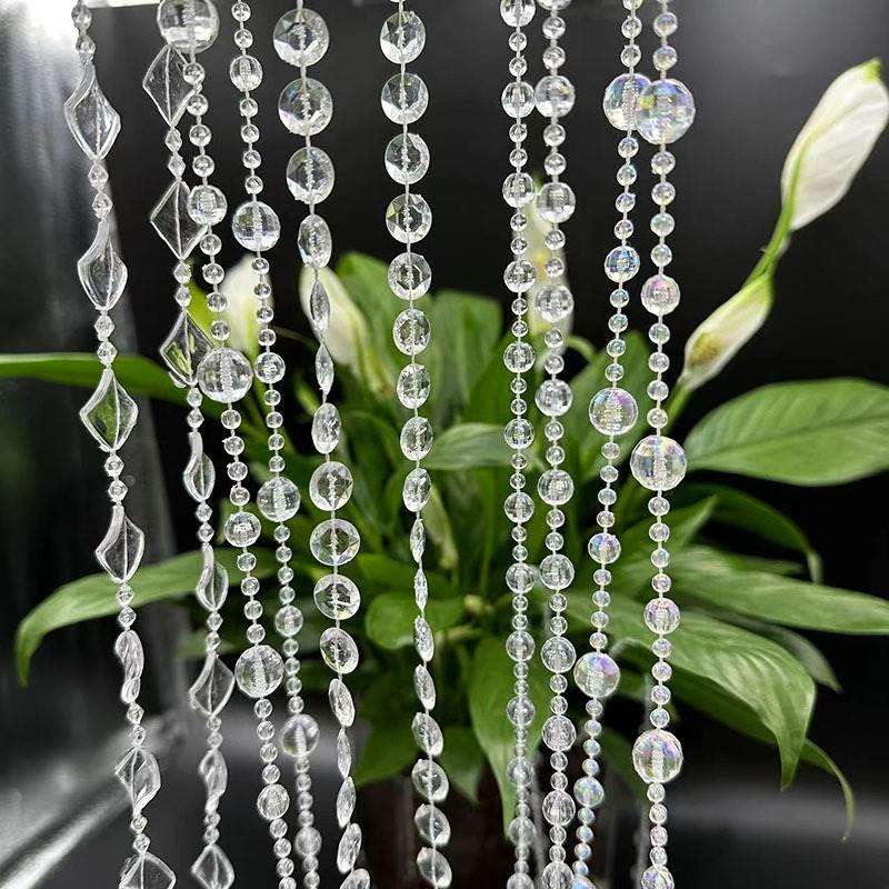 亚克力珠帘线帘婚庆路引水晶串婚礼现场舞台吊顶装饰diy门帘隔断