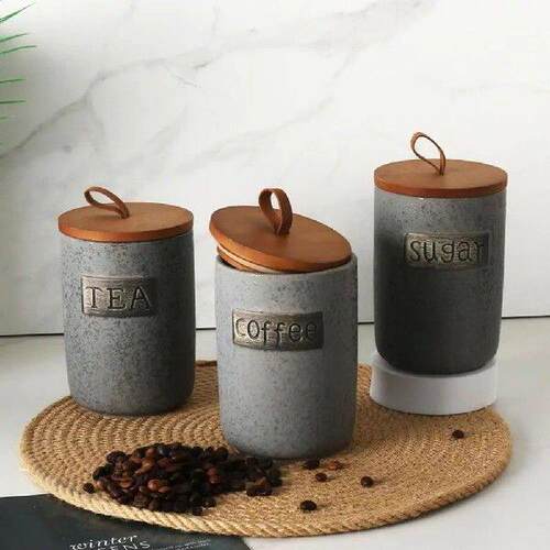 Farmhouse Style Sugar Container Capacity Ceramic Sugar Bowl