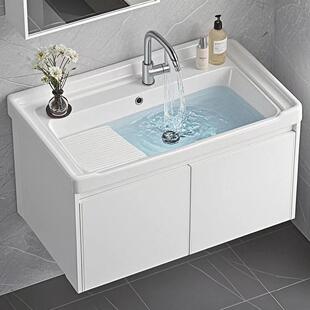 加厚蜂窝铝浴室柜组合一体陶瓷阳台洗衣柜洗衣池台盆卫生间洗手盆