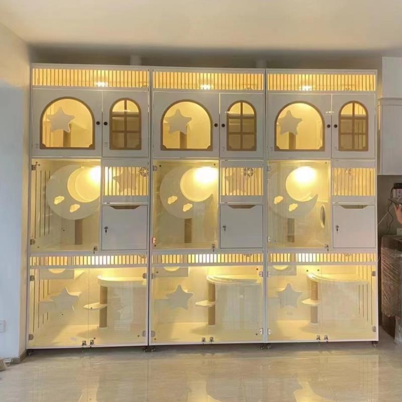 正品猫柜墅猫别实木舍猫房屋猫窝多层大空间豪华寄宠物展示柜猫繁