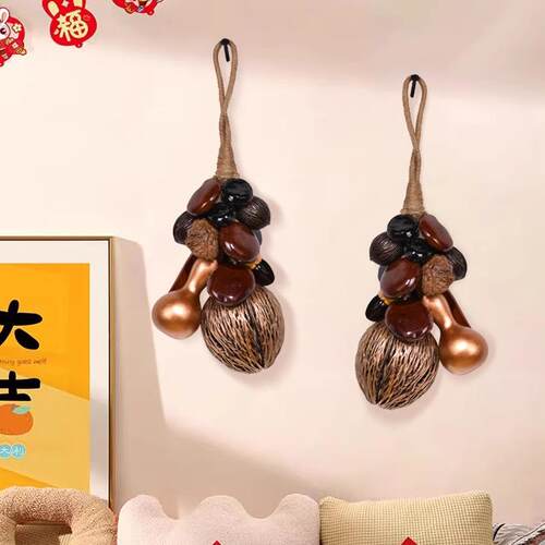 天然葫芦串挂件创意客厅挂饰装饰农家乐墙面东南亚玄关走廊餐厅