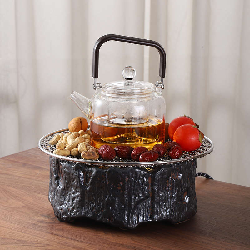 冬季复古电陶炉家用围炉煮茶炉套装玻璃茶壶耐高温智能温控炉茶炉