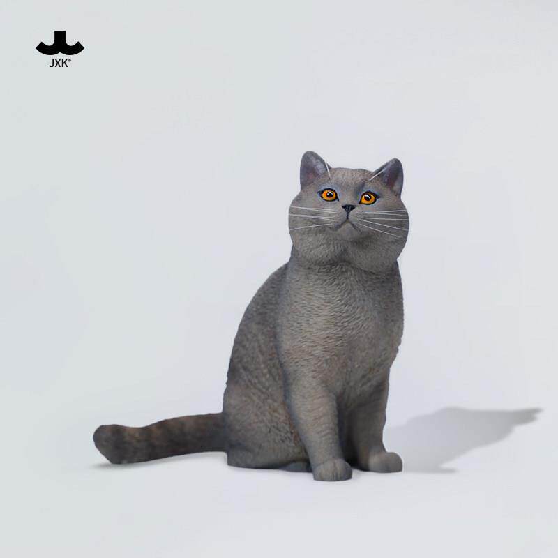 JXK 仿真蓝猫摆件英国短毛小猫咪周边玩偶雕像手办模型公仔礼物