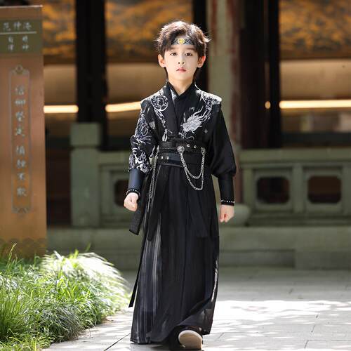 儿童汉服男童cos锦衣卫2026新款武侠风剑客公子唐装国风演出将军