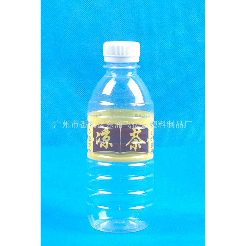 新款直销一次性带标签凉茶瓶子330ml凉茶瓶打包瓶 透明PET塑料瓶