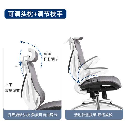 程纯海绵适久坐办公室网布电椅 人体工学升降旋转职员办舒公脑椅