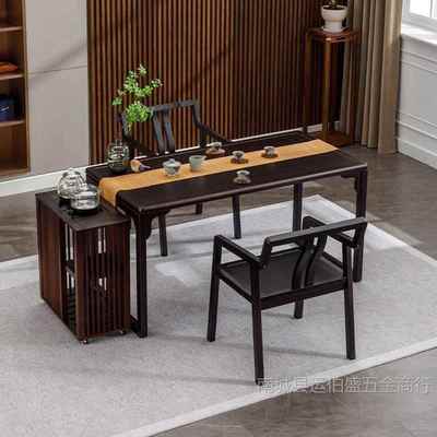 新中式茶桌椅组合办公室实木茶台现代简约茶几套装一体家用喝茶桌