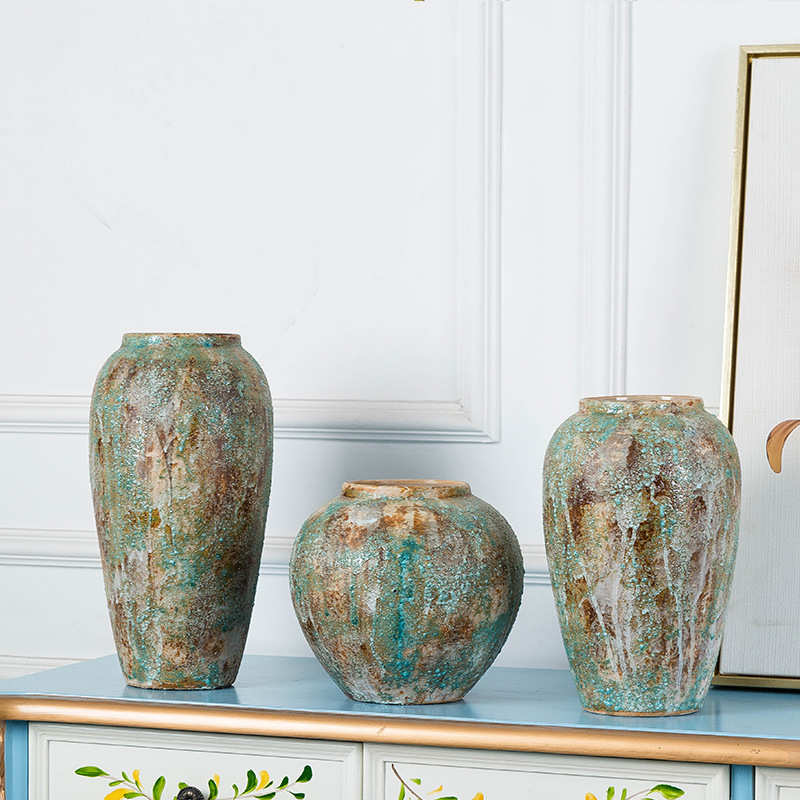 工厂直销复古景德镇陶瓷花瓶 大号多肉花盆绿植干花 花盆花瓶批发