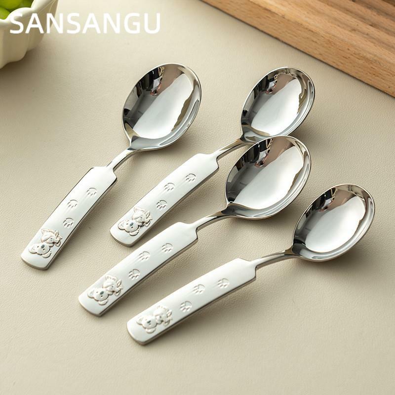 【行业热销】卡通儿童勺子6岁以上食品级汤勺316不锈钢吃饭调羹短
