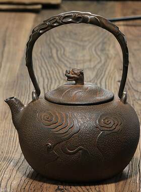 手工铸造铁壶 南部铁器京都铁瓶 烧水壶 铸铁茶壶无涂层