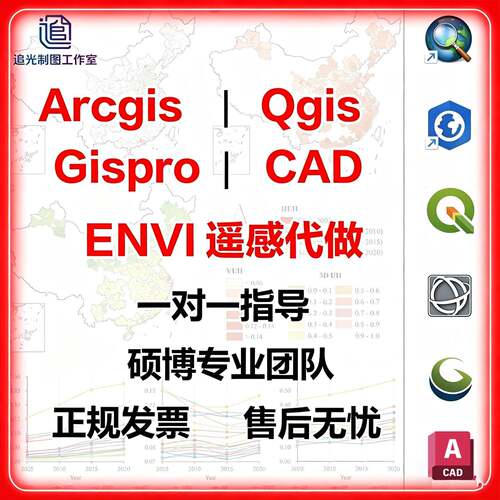 arcgis代画qgis制图envi指导gis代做遥感影像处理解译GIS制图空间