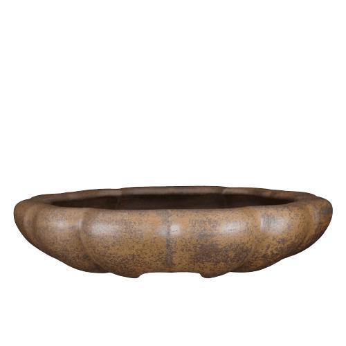 宜兴紫砂花盆仿古做旧手工纶花盆景盆浅盆桌面树桩盆栽柴烧精品盆