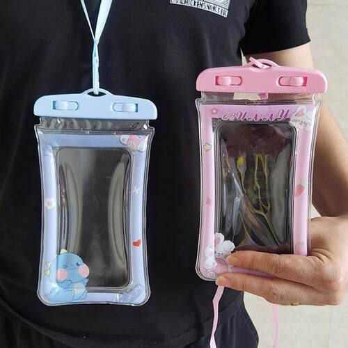 Cute Cartoon Phone Waterproof Case with Airbag and Flowing S