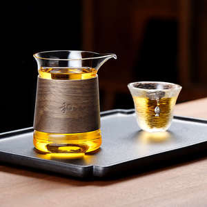 高品质台湾禾器高档玻璃公道杯耐高温加厚分茶器茶海过滤茶漏套装