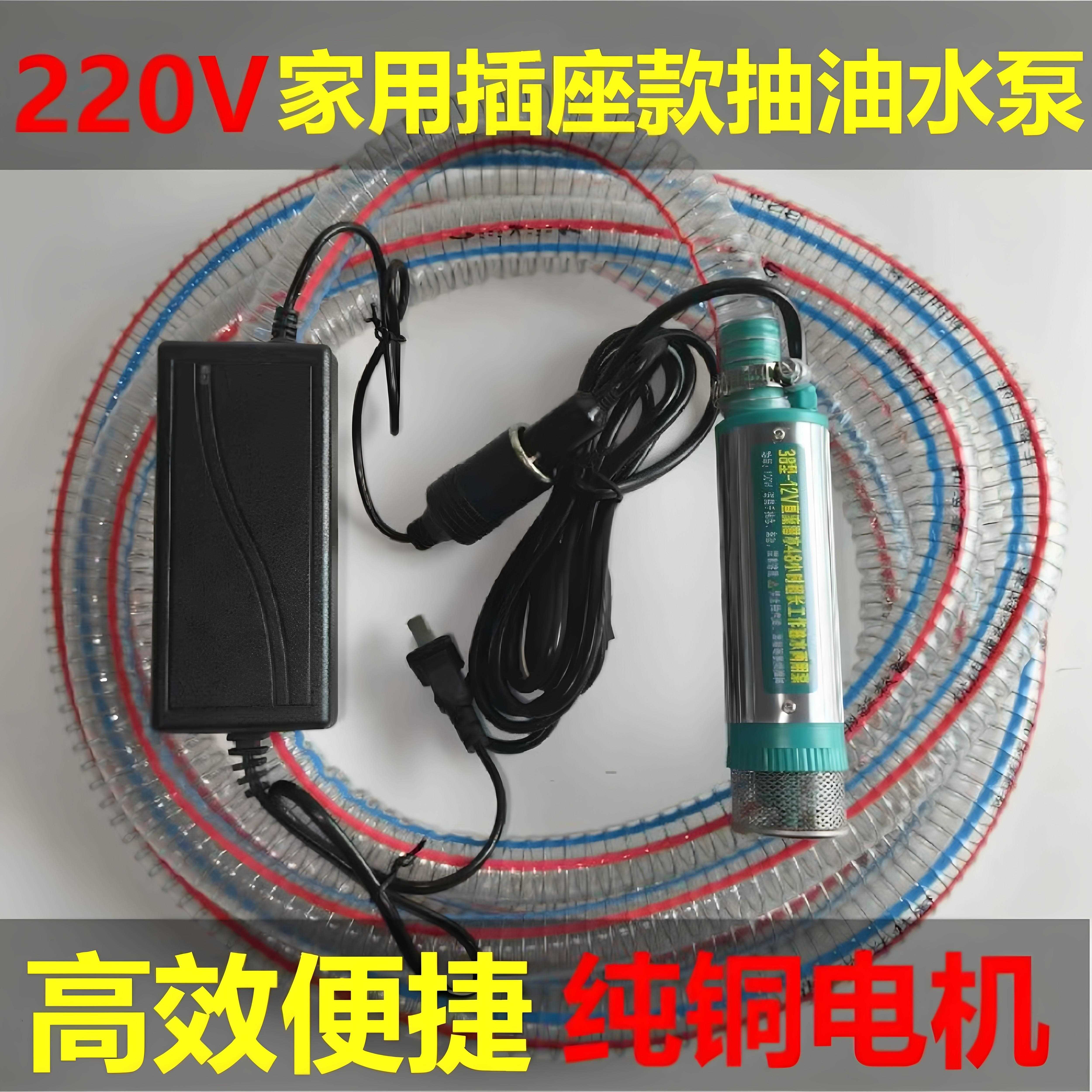 家用220V抽油泵抽水泵电动小型便携车载油抽子潜水泵插电式抽油泵