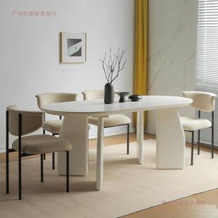 油风轻奢牛角奶餐法式 靠背椅子家用椅现代简约A071设化计师网红妆