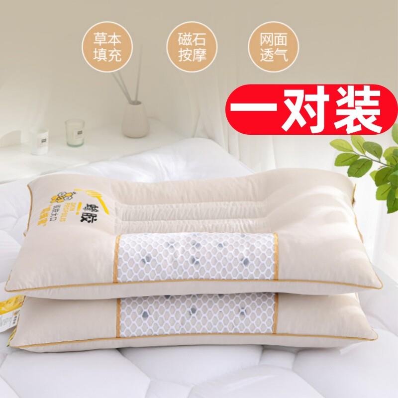 一对装磁疗决明子枕头单人双人枕头芯家用保健护颈椎枕头助睡眠整