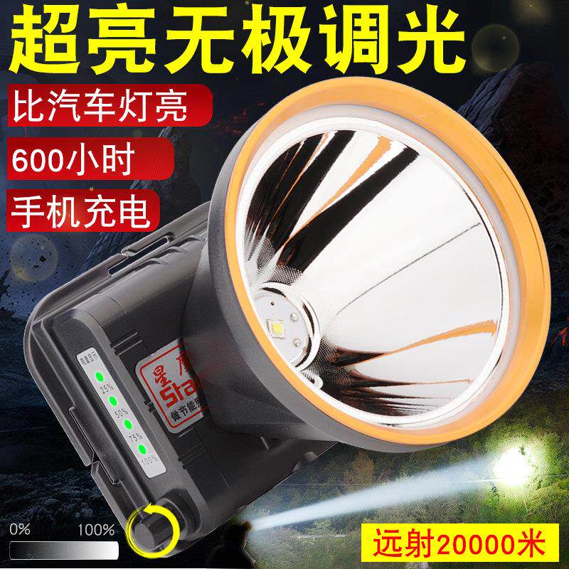 2025款头灯强光充电超亮头戴式手电筒进口led户外锂电矿灯超长续