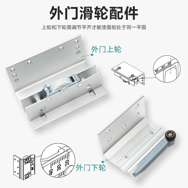电视柜衣柜门门外挂式50400拉移门轨双边阻尼缓冲平躺路轨道五推