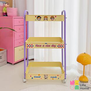 零食小推车大容量家用客厅卧室收纳层架子宿舍床边多层可移动置物