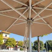 全铝合金伞架48mm中柱加粗色织布手拉绳沙滩遮阳加logo户外庭院伞