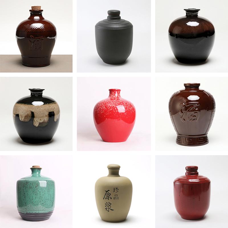 酒壶陶瓷酒瓶罐子酒坛土陶装饰摆件密封空瓶白酒5斤10斤装带盖子