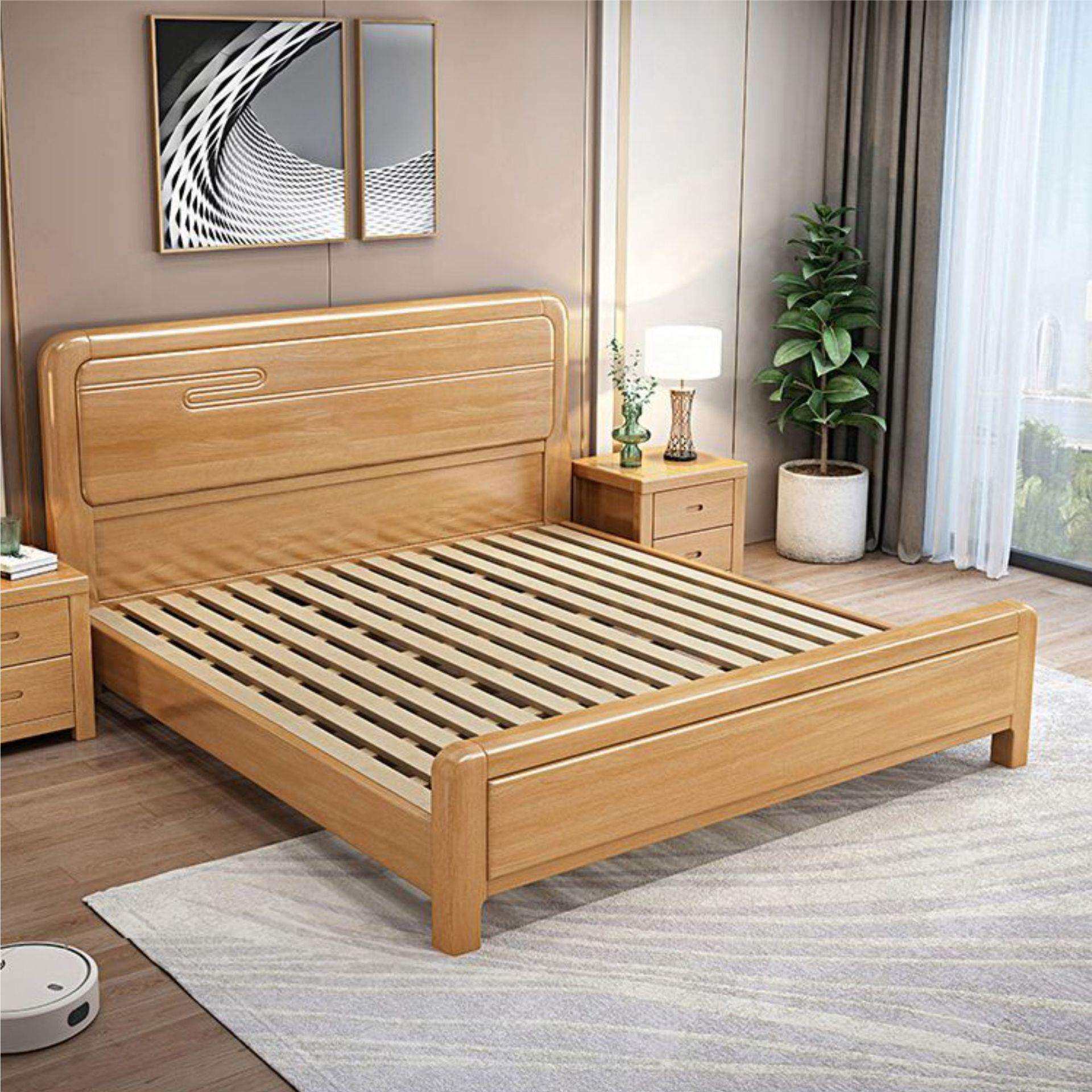 榉木实木床工厂直销1.8米双人床 小户型1.5米1.35米1.2米儿童床