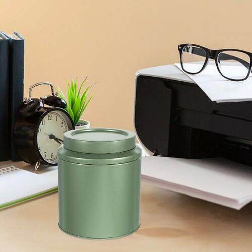 Jar Tinplate Tea Containers with Lids Pot Light Green