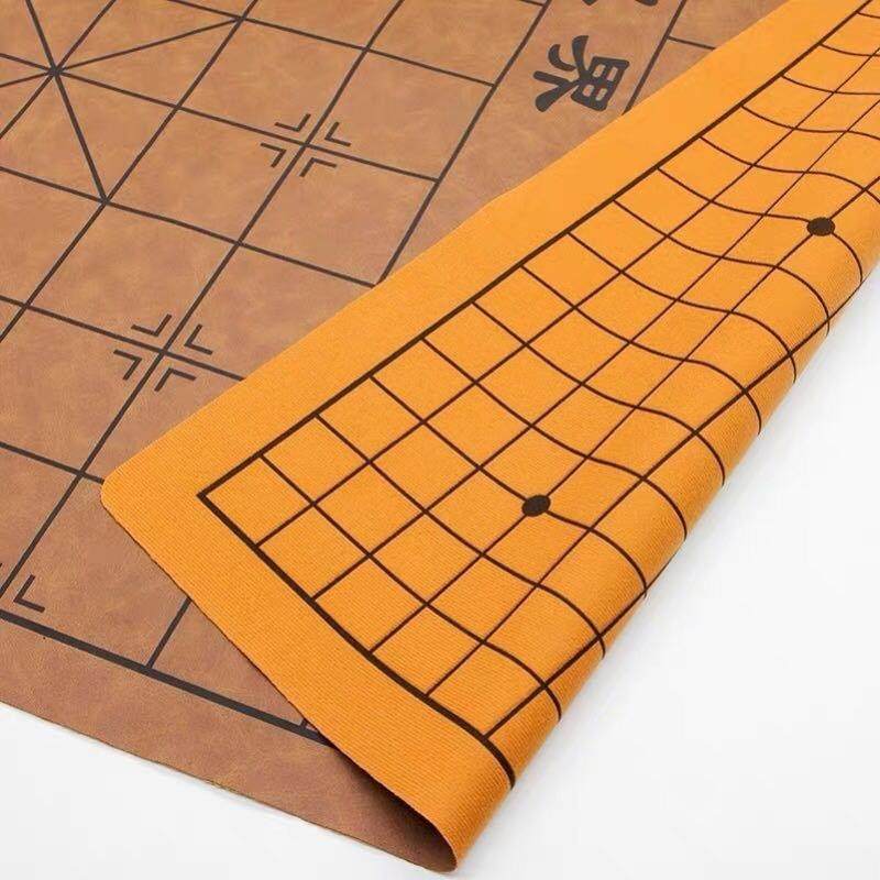 中国象棋围棋皮革棋盘加厚pu面料折叠便携绒布军棋五子棋棋盘