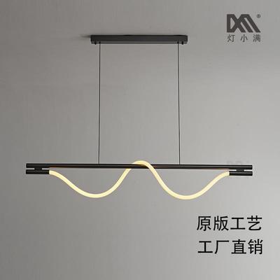 灯小满北欧奶油风现代极简长条吊灯客厅卧室书房创意线条长条吊灯