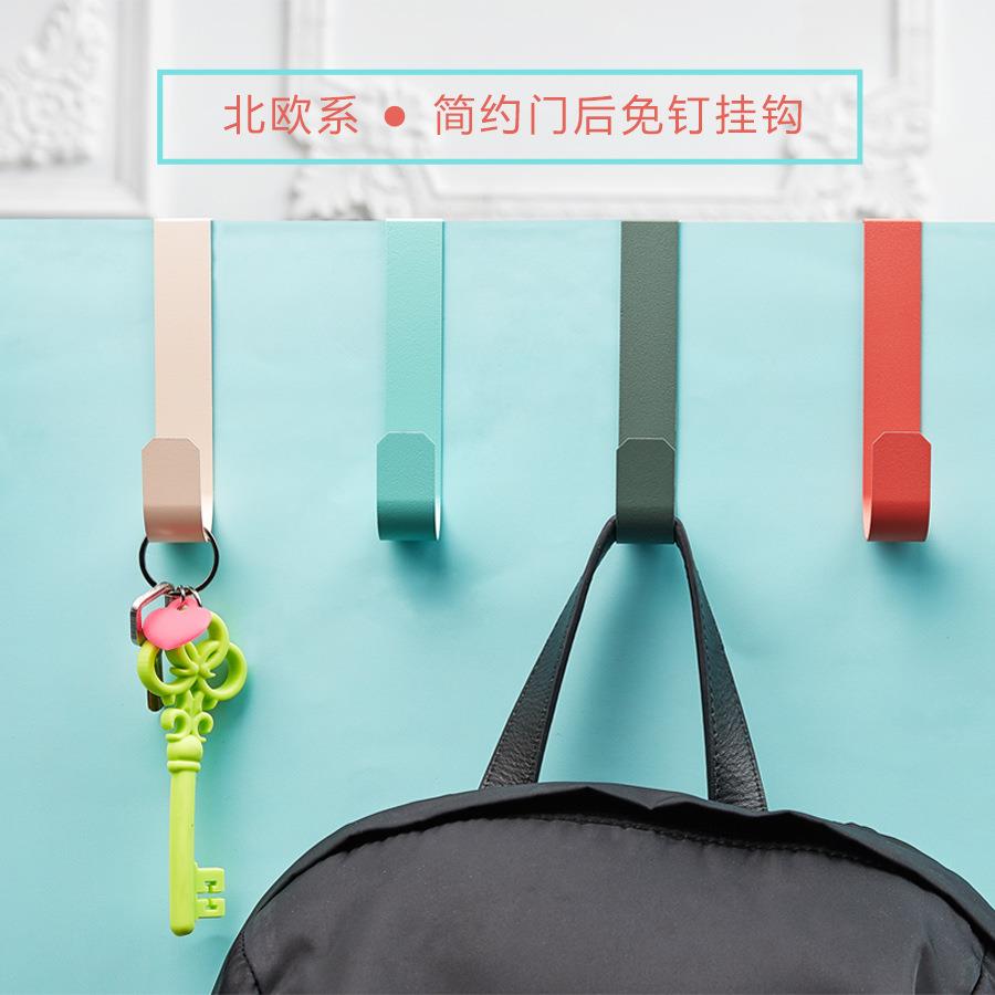北欧系创意简约门后免钉挂钩 浴室免钉门上背式衣服挂架衣帽衣钩