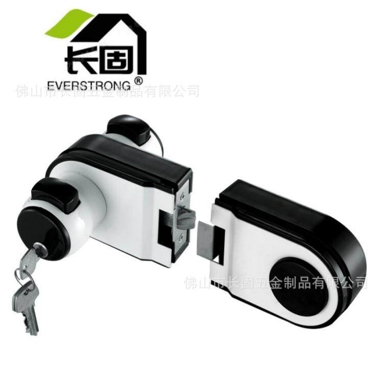 ST-G022玻璃门锁高隔门锁办公隔断墙配件黑白球锁拉丝圆锁