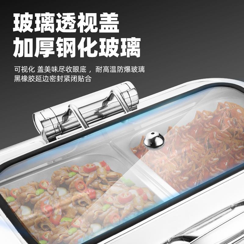 豪华电加热自助餐炉不锈钢液压布菲炉酒店早餐保温炉方形保温锅具