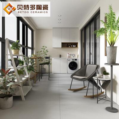素色水泥136仿微古砖0600x120奶白色卫生间墙砖简约色灰水泥地板