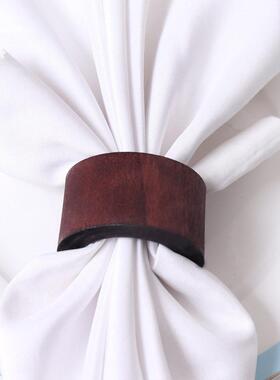12Pack Wooden Napkin Rings Dinner覆古禾木餐巾环扣西餐口布圈