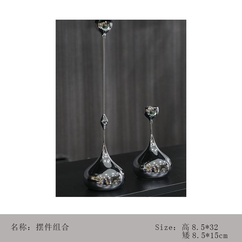 现代简约样板间酒柜软装搭配售楼处客厅柜酒杯酒具装饰品摆件