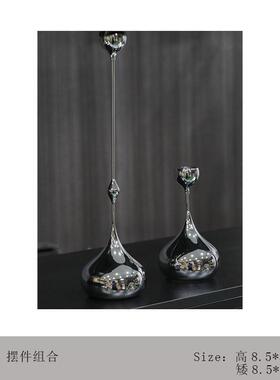 现代简约样板间酒柜软装搭配售楼处客厅柜酒杯酒具装饰品摆件