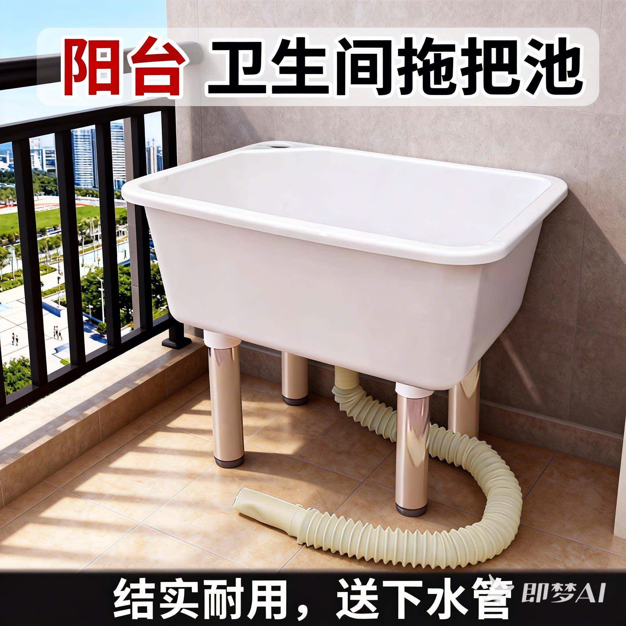 塑料拖把盆小号方形家用拖布厨房加厚洗菜水槽水盆化妆室阳台墩布