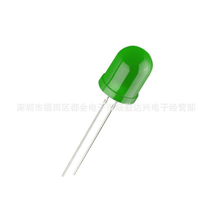 F8绿发普绿灯绿色灯泡指示灯三元绿灯珠LED8mm直插发光二极管