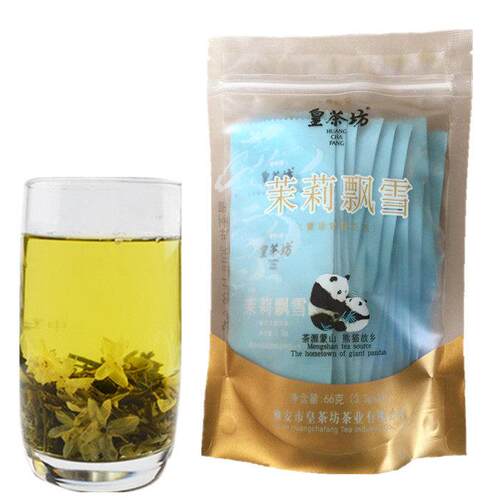 新疆包邮皇茶坊茉莉飘雪66g四川茉莉花花茶蒙顶甘露花茶碧潭花茶