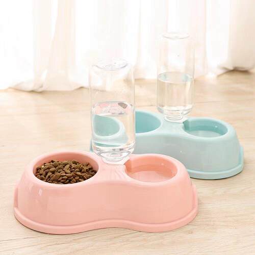 猫碗宠物塑料双碗狗盆食具狗碗防滑自动饮水喂食器宠物用品