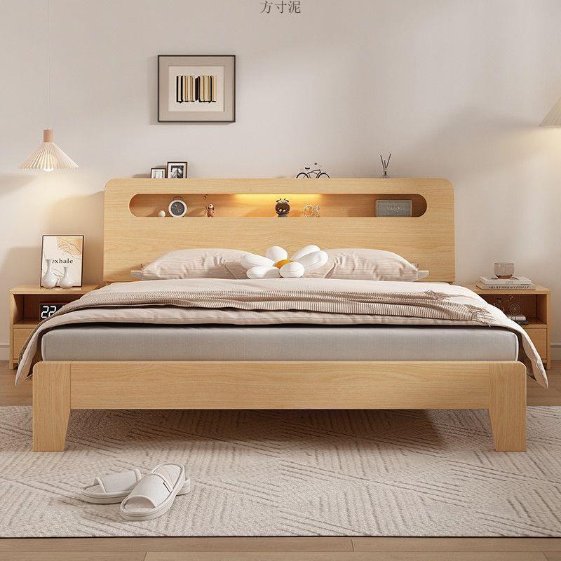 木床1米.5实双人床家用1.8米现代简约出租房济型1.2m单人经床IVU