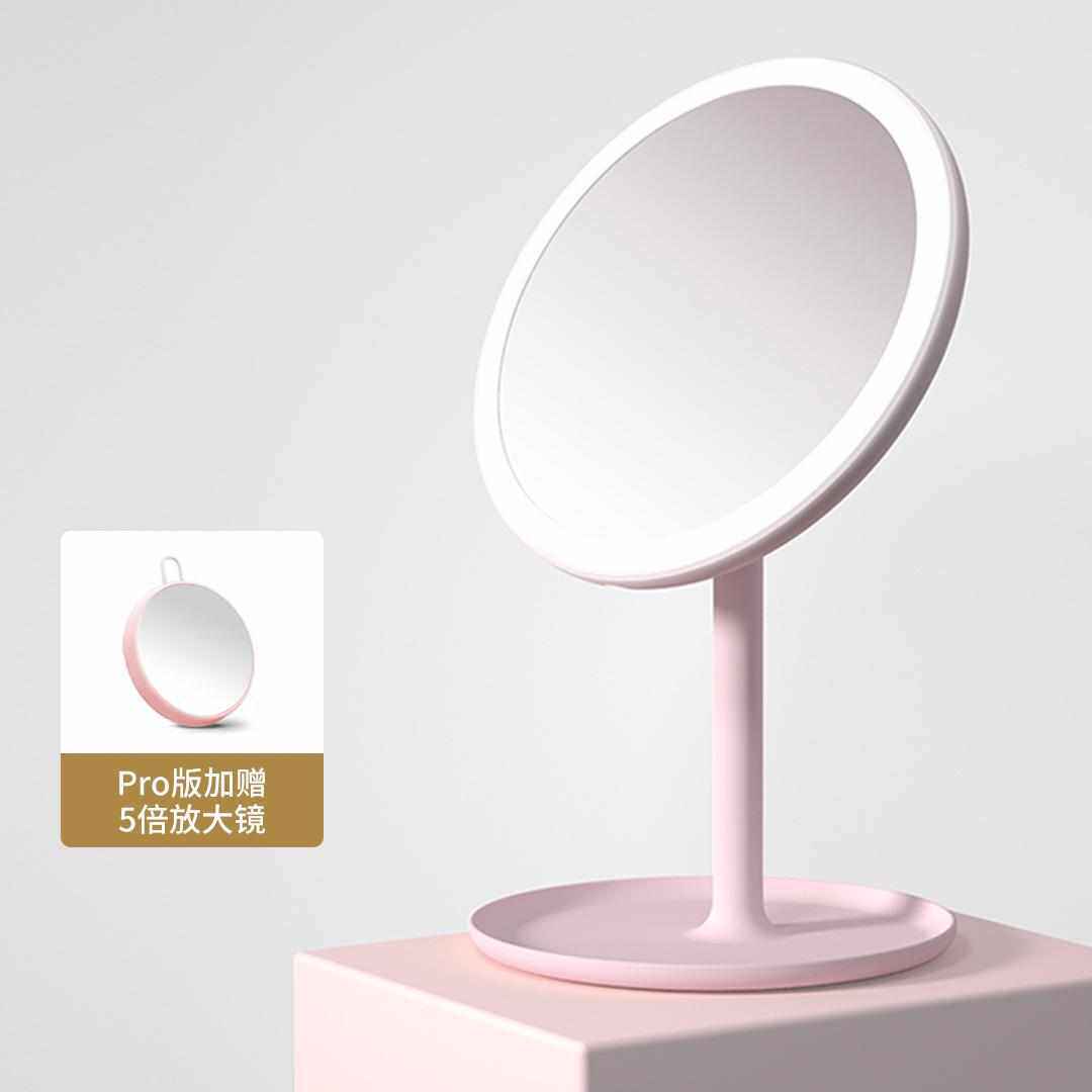 日便携光灯带灯美光镜镜子面网红化妆镜妆台式doco桌智能补led