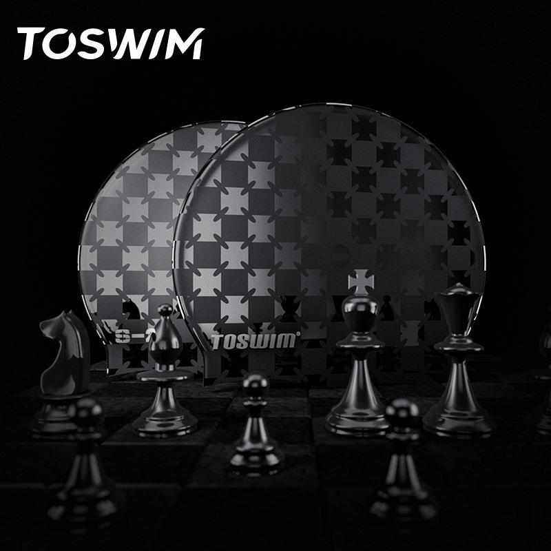 TOSWIM拓胜泳帽 男士印花防水舒适护耳游泳帽子 成人加大硅胶泳帽