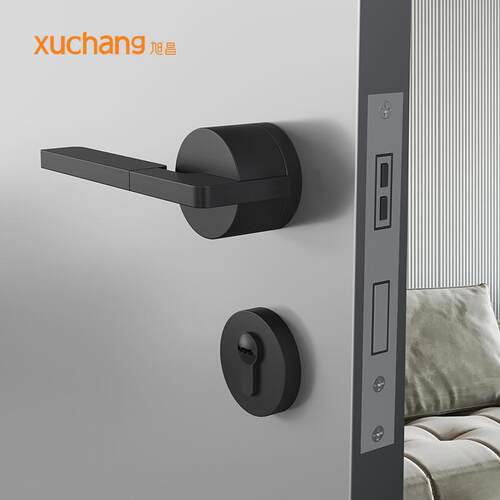 门锁轻奢现代极简门把手室内家用卧室磁吸静音门锁北欧分体木门锁